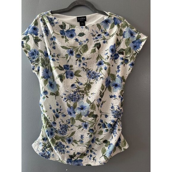 stitch B Tops - Stitch Collection L Floral Eyelet Blouse Romantic Cottagecore Summer Top fairy
